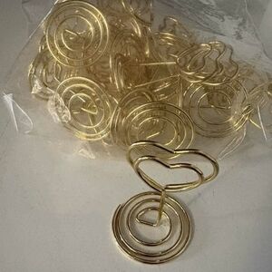 Gold Heart-Shaped Card/Photo Holders